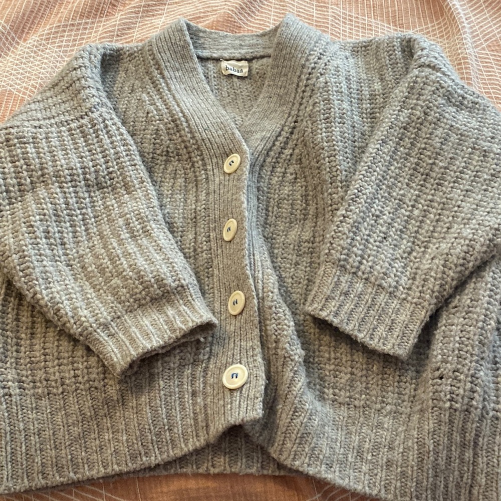 Babaa wool cardigan no 19 in mist.